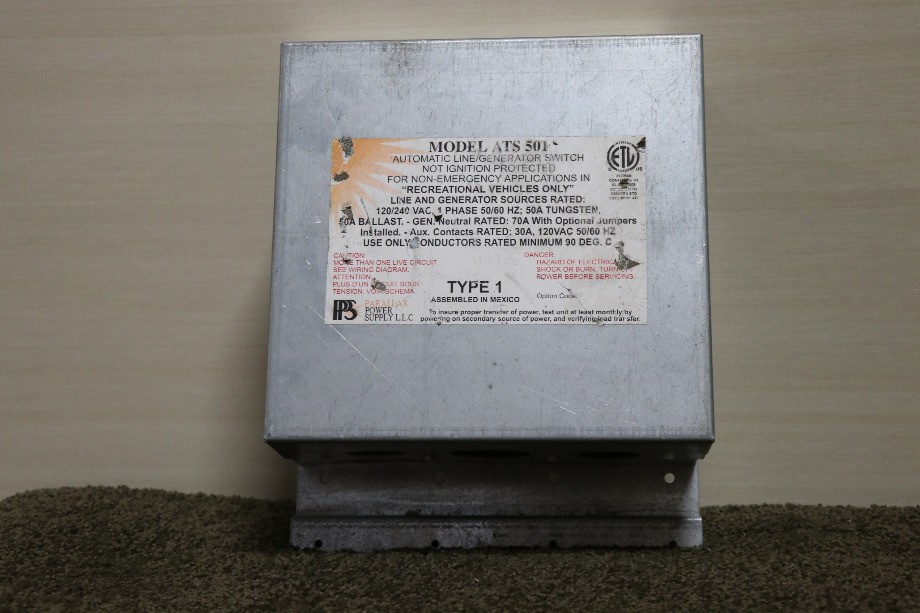 USED RV/MOTORHOME PARALLAX POWER SUPPLY AUTO LINE/GEN SWITCH ATS 501 FOR SALE RV Components 