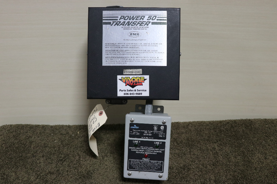 USED MOTORHOME AUTO TRANSFER SWITCH ES50M-65N WITH VOLTAGE SURGE SUPPRESSOR FOR SALE RV Components 