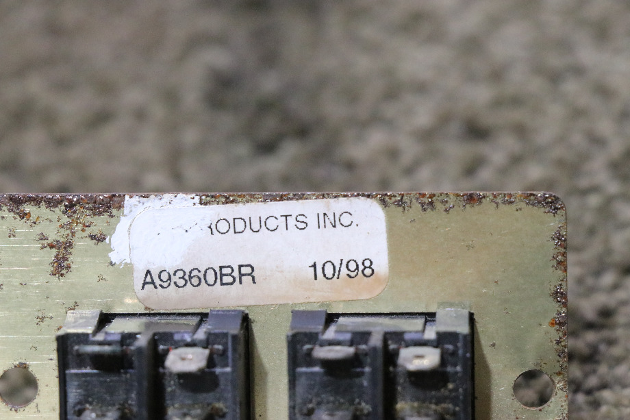 USED RV A9360BR OPEN / CLOSE DOUBLE SWITCH PANEL FOR SALE RV Components 