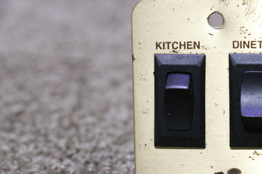 USED BRASS KITCHEN & DINETTE DOUBLE SWITCH PANEL RV/MOTORHOME PARTS FOR SALE RV Components 