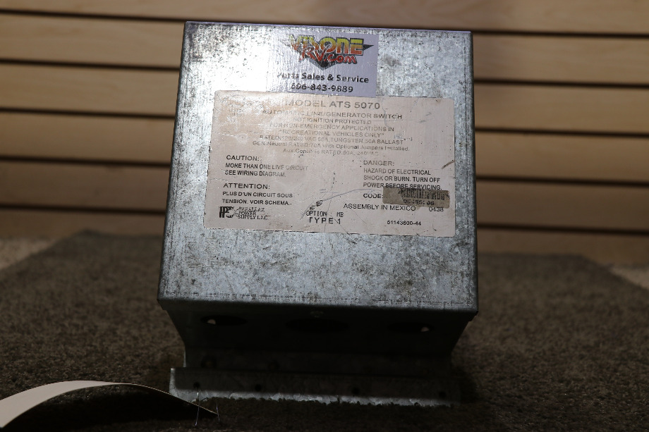 USED PPS ATS 5070 AUTOMATIC LINE/GENERATOR SWITCH MOTORHOME PARTS FOR SALE RV Components 