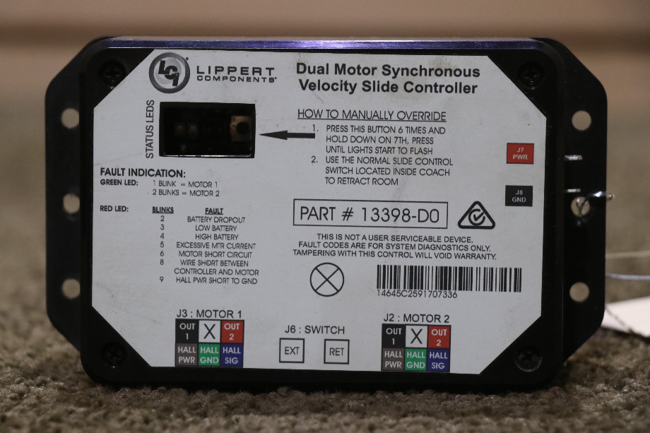 USED 13398-D0 LIPPERT DUAL MOTOR SYNCHRONOUS VELOCITY SLIDE CONTROLLER RV PARTS FOR SALE RV Components 