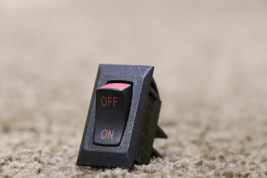 USED OFF / ON BLACK ROCKER SWITCH RV/MOTORHOME PARTS FOR SALE RV Components 