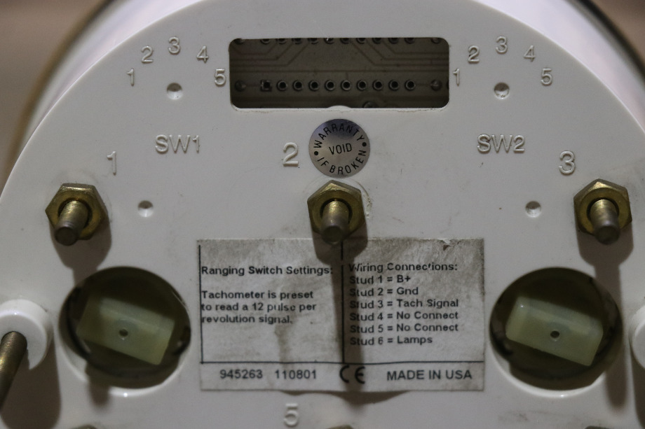 USED MOTORHOME TACHOMETER 945263 DASH GAUGE FOR SALE RV Components 