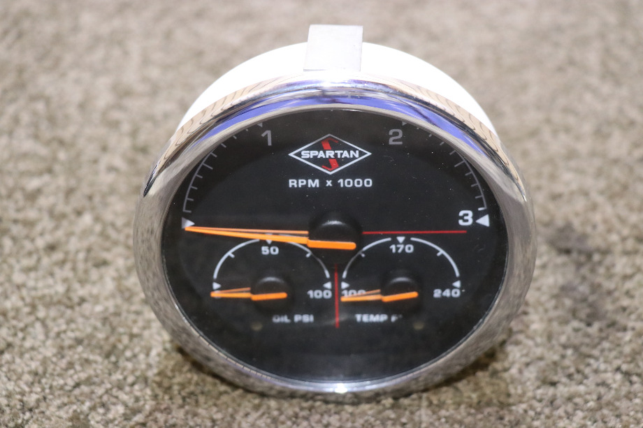 USED MOTORHOME SPARTAIN 3 IN 1 TACH / OIL / TEMP 00041369 DASH GAUGE FOR SALE RV Components 