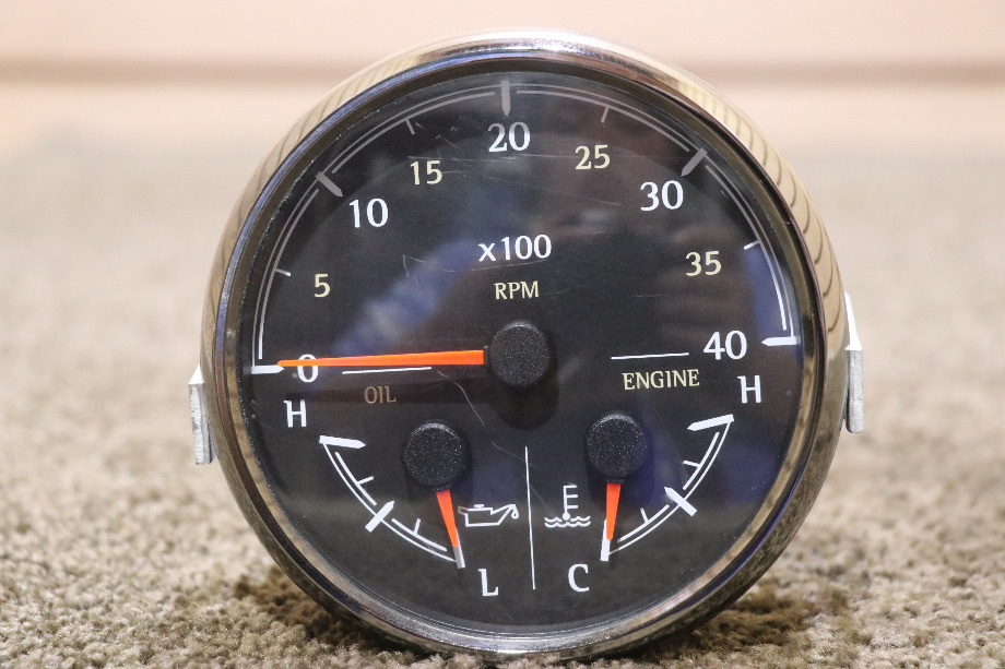 USED 3 IN 1 TACH / OIL / ENGINE DASH GAUGE 8640-40001-29 DASH GAUGE RV/MOTORHOME PARTS FOR SALE RV Components 