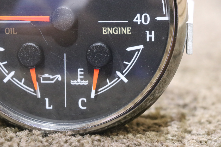 USED 3 IN 1 TACH / OIL / ENGINE DASH GAUGE 8640-40001-29 DASH GAUGE RV/MOTORHOME PARTS FOR SALE RV Components 