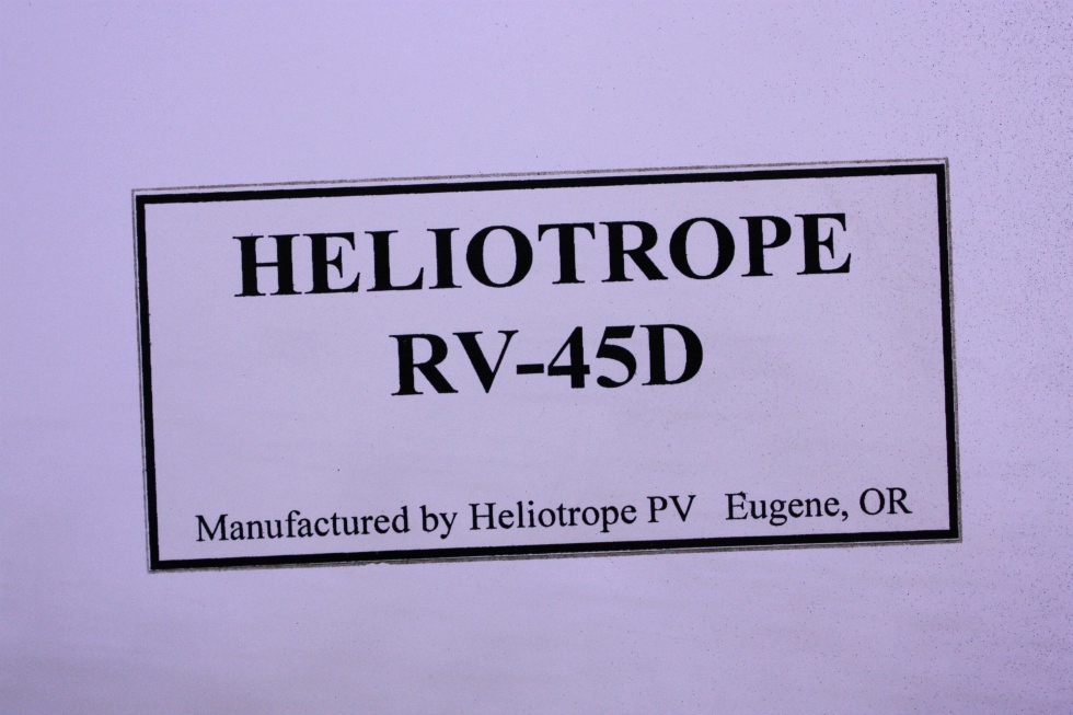 USED HELIOTROPE RV-45D FOR SALE RV Components 