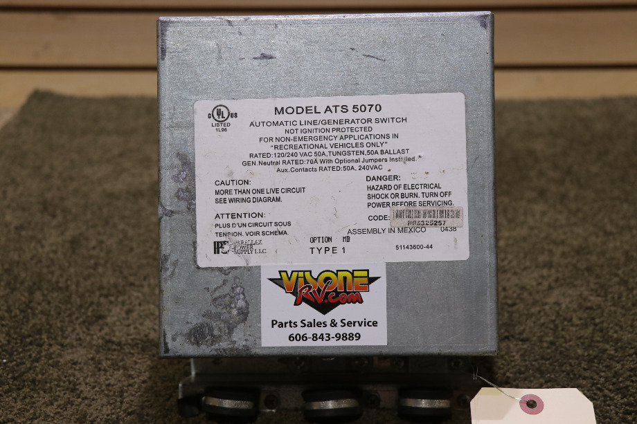 USED ATS 5070 PPS AUTOMATIC LINE/GENERATOR SWITCH RV PARTS FOR SALE RV Components 