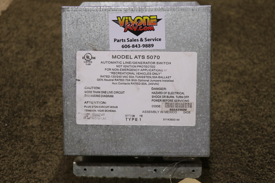 USED PPS ATS 5070 AUTOMATIC LINE/GENERATOR SWITCH MOTORHOME PARTS FOR SALE RV Components 