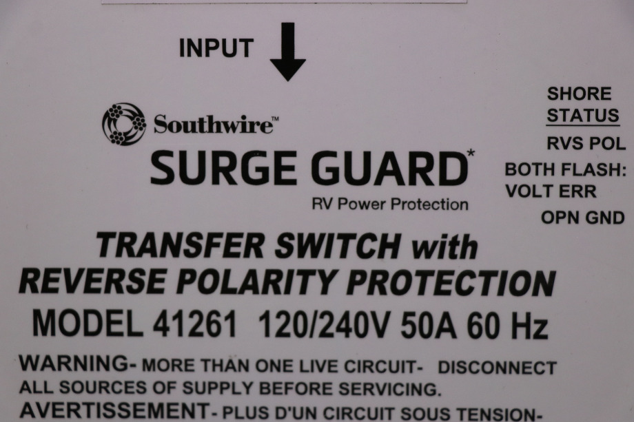 USED SURGE GUARD TRANSFER SWITCH 41261 RV/MOTORHOME PARTS FOR SALE RV Components 