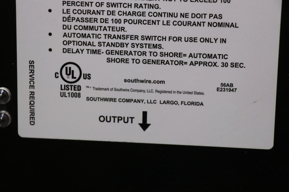 USED SURGE GUARD TRANSFER SWITCH 41261 RV/MOTORHOME PARTS FOR SALE RV Components 