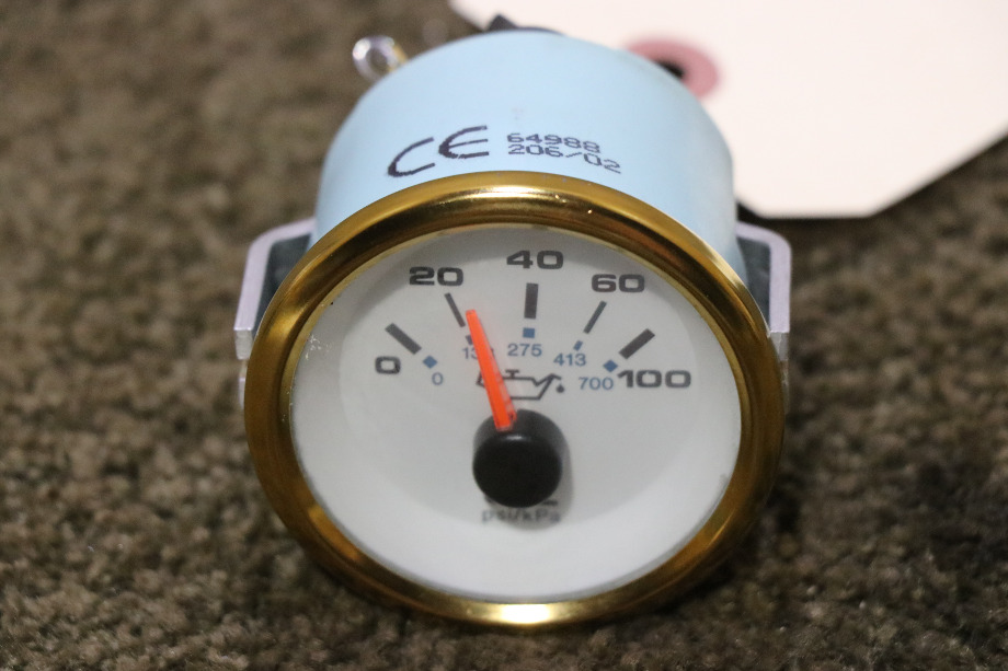 USED OIL PRESS DASH GAUGE 64988 RV/MOTORHOME PARTS FOR SALE RV Components 
