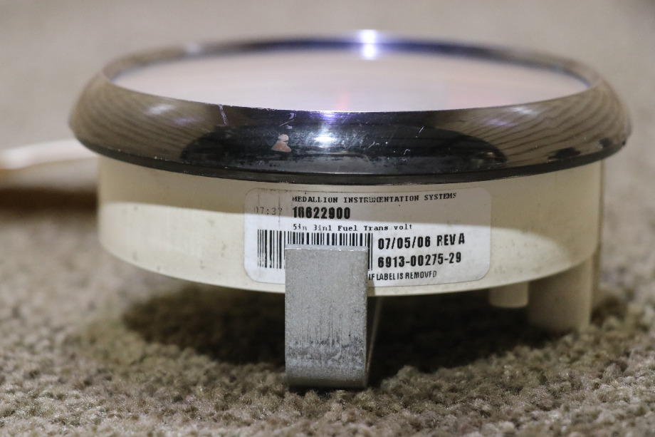 USED MOANCO 3 IN 1 FUEL / TRANS / VOLT DASH GAUGE 6913-00275-29 RV/MOTORHOME PARTS FOR SALE RV Components 