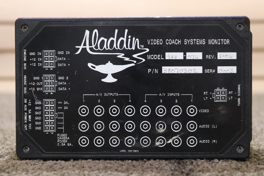 USED ALADDIN VIDEO COACH SYSTEMS MONITOR MODULE 38070302 RV/MOTORHOME PARTS FOR SALE RV Components 