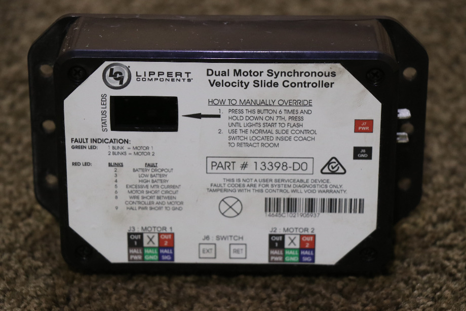 USED LIPPERT 13398-D0 DUAL MOTOR SYNCHRONOUS VELOCITY SLIDE CONTROLLER MOTORHOME PARTS FOR SALE RV Components 