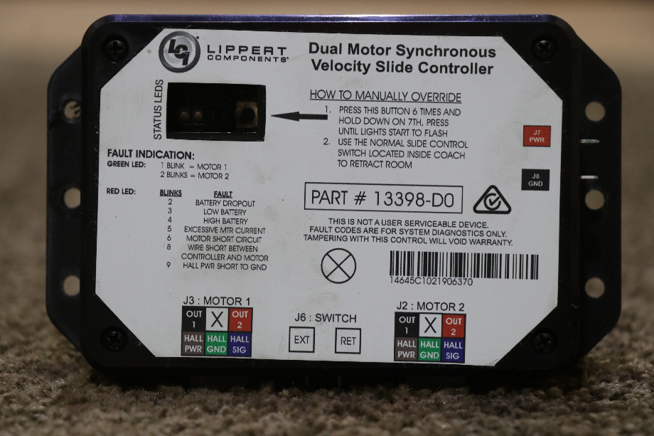USED LIPPERT DUAL MOTOR SYNCHRONOUS VELOCITY SLIDE CONTROLLER 13398-D0 RV/MOTORHOME PARTS FOR SALE RV Components 