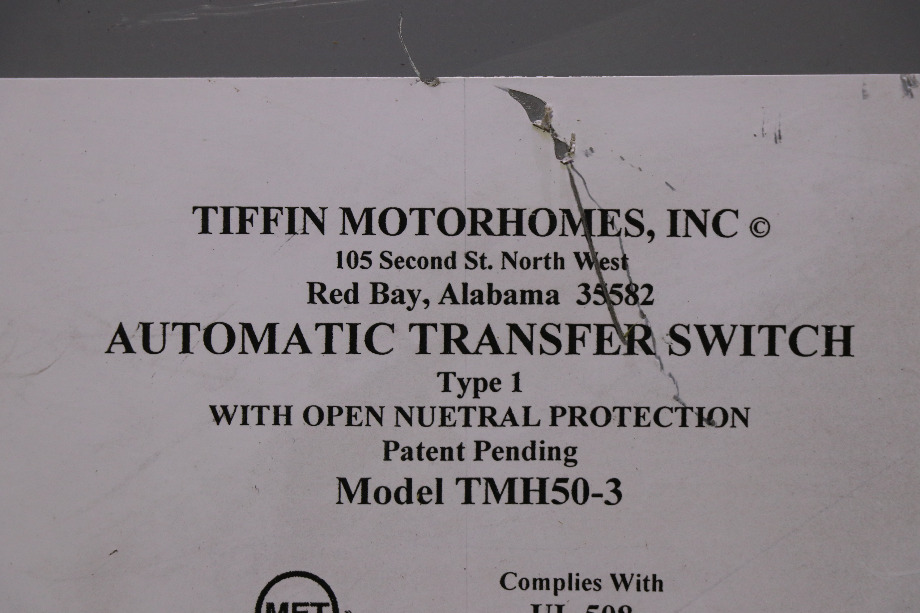USED TIFFIN MOTORHOMES TMH50-3 AUTOMATIC TRANSFER SWITCH MOTORHOME PARTS FOR SALE RV Components 