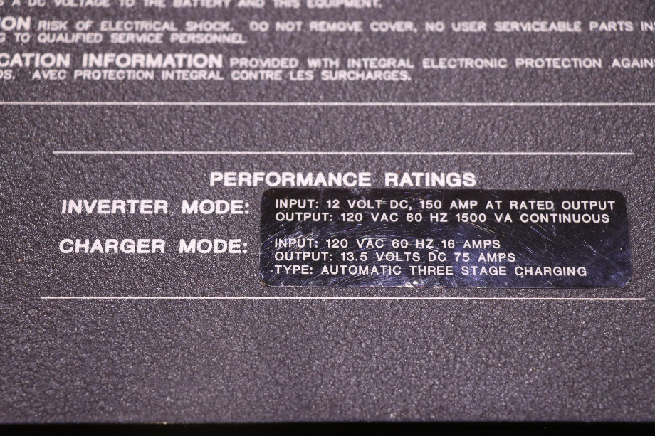 USED 81-0150-12(204) HEART INTERFACE FREEDOM 15 INVERTER CHARGER RV PARTS FOR SALE RV Components 