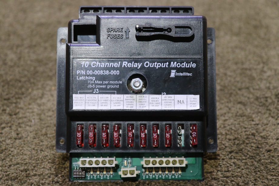 USED INTELLITEC 10 CHANNEL RELAY OUTPUT MODULE 00-00838-000 RV/MOTORHOME PARTS FOR SALE RV Components 