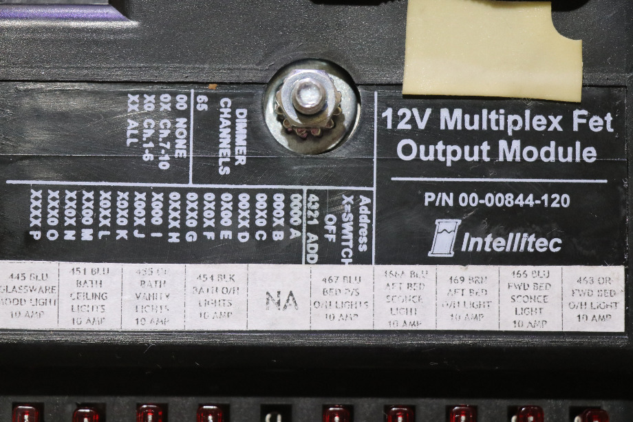 USED RV 00-00844-120 INTELLITEC 12V MULTIPLEX FET OUTPUT MODULE FOR SALE RV Components 