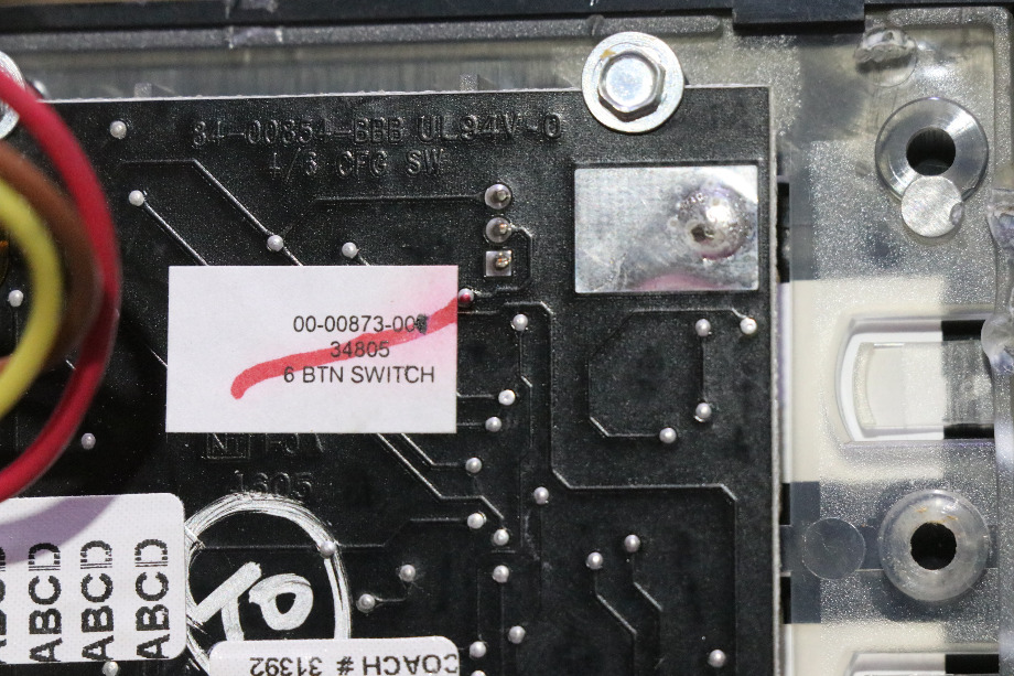 USED INTELLITEC 6 BUTTON SWITCH PANEL 00-00873-006 RV/MOTORHOME PARTS FOR SALE RV Components 