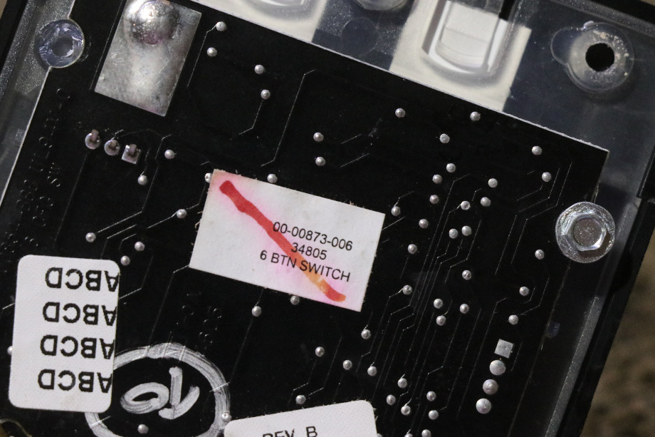 USED INTELLITEC 6 BUTTON SWITCH PANEL 00-00873-006 RV/MOTORHOME PARTS FOR SALE RV Components 