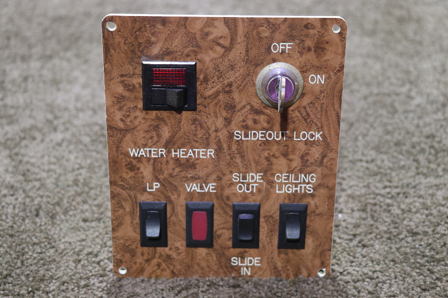 USED WATER HEATER / SLIDEOUT SWITCH & KEY PANEL DM404 RV/MOTORHOME PARTS FOR SALE RV Components 