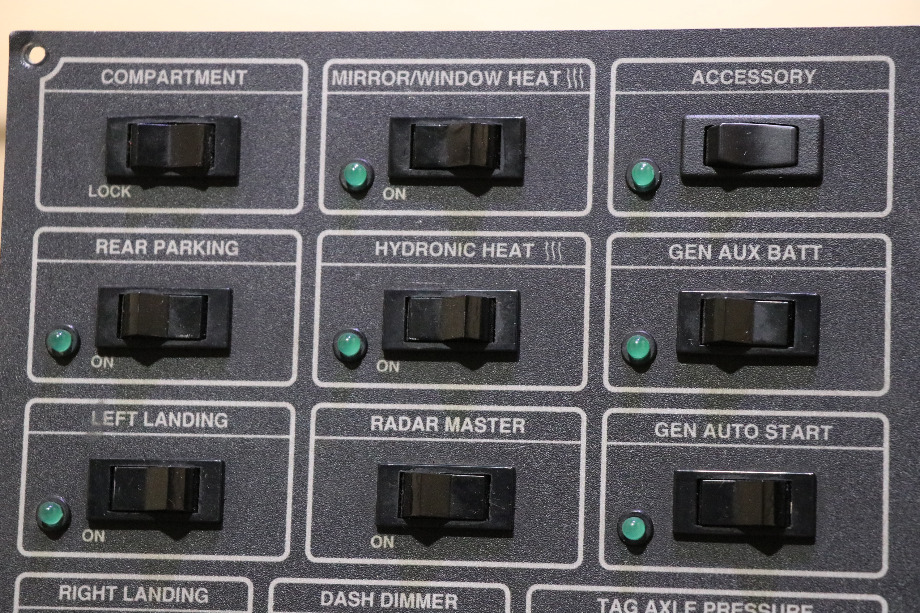 USED BLUE BIRD WANDERLODGE DASH GAUGE & SWITCH CLUSTER RV PARTS FOR SALE RV Components 