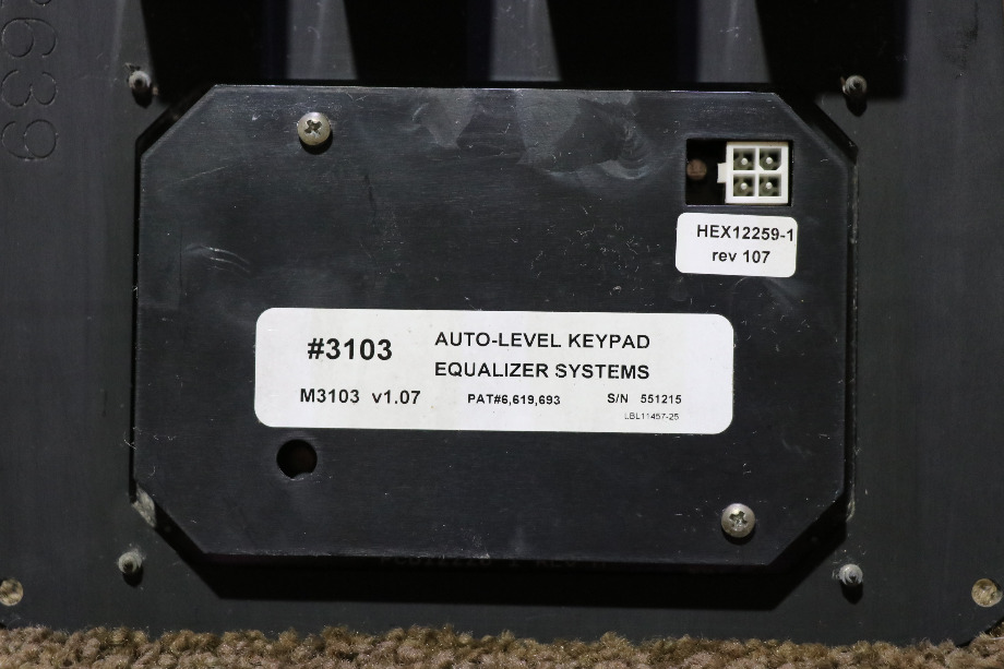 USED EQUALIZER SYSTEMS 3103 TOUCH PAD AND SWITCH DASH PANEL MOTORHOME PARTS FOR SALE RV Components 