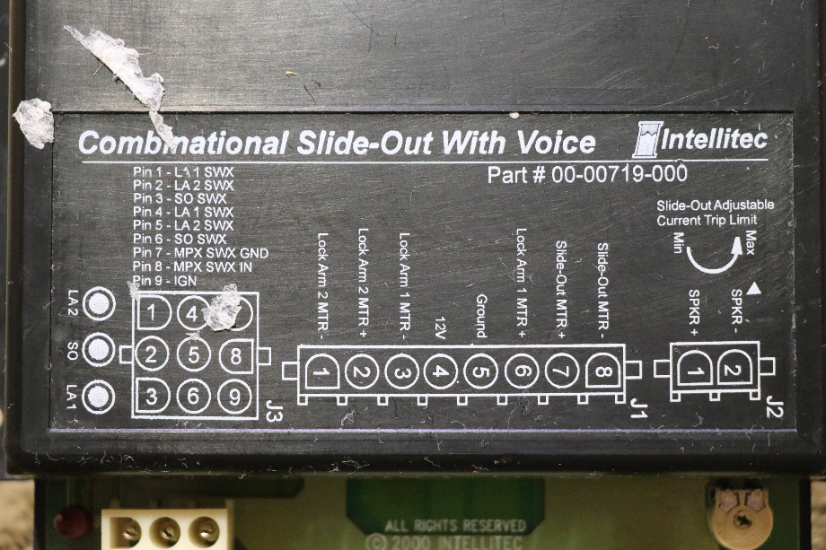 USED INTELLITEC 00-00719-000 COMBINATIONAL SLIDE OUT WITH VOICE MOTORHOME PARTS FOR SALE RV Components 