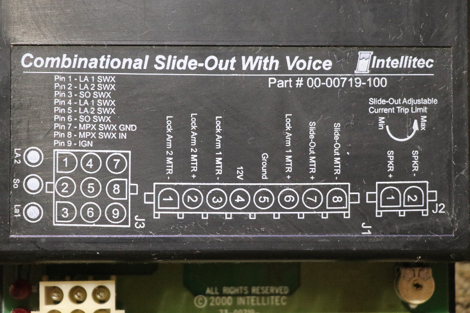 USED INTELLITEC 00-00719-100 COMBINATIONAL SLIDE OUT WITH VOICE MOTORHOME PARTS FOR SALE RV Components 