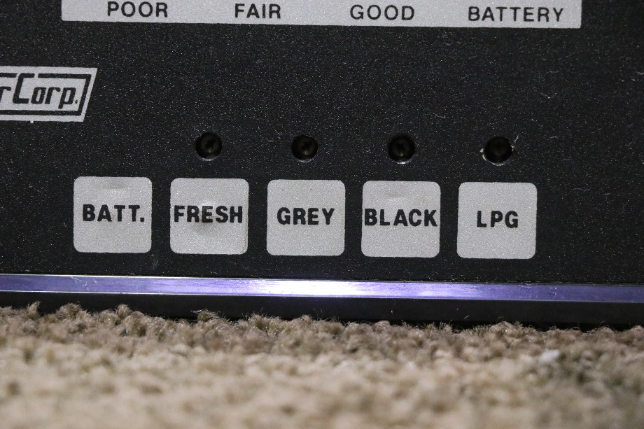USED MOTORHOME BLACK NEWMAR CORP TANK MONITOR PANEL FOR SALE RV Components 