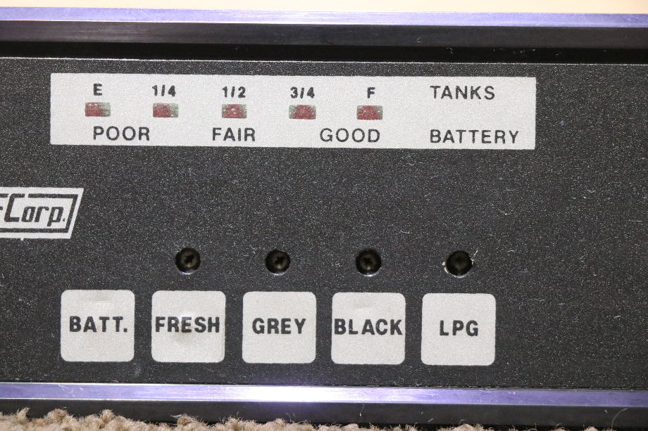 USED MOTORHOME BLACK NEWMAR CORP TANK MONITOR PANEL FOR SALE RV Components 