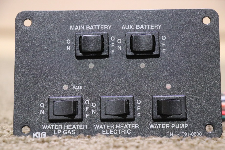 USED RV F91-0600 KIB BATTERY / WATER SWITCH PANEL FOR SALE RV Components 