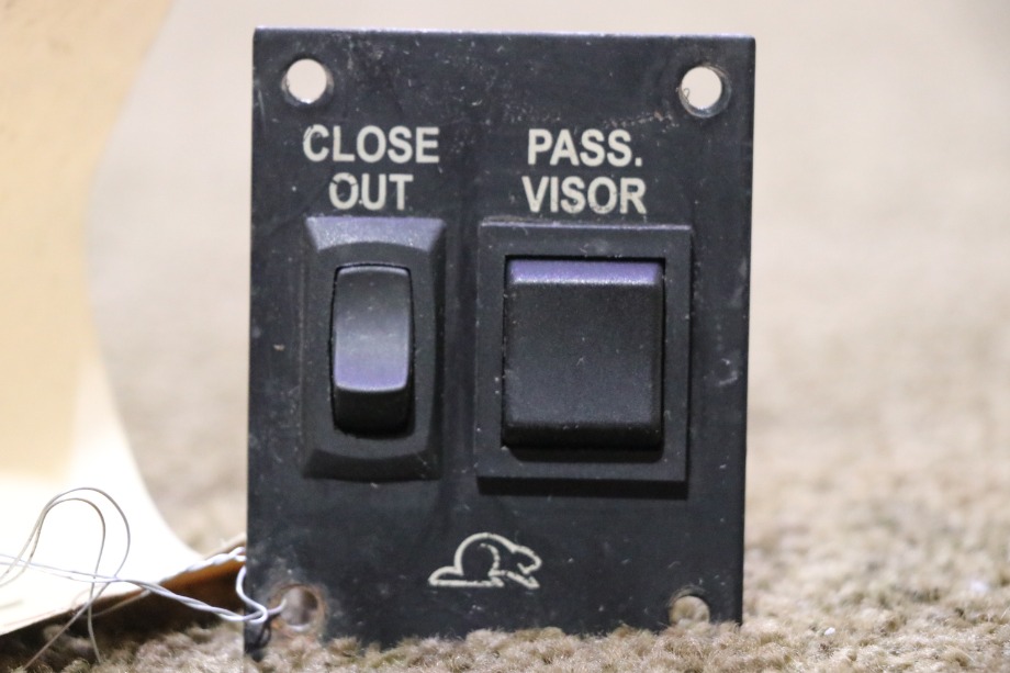 USED RV BEAVER CLOSE OUT / PASS VISOR 2 SWITCH PANEL FOR SAE RV Components 