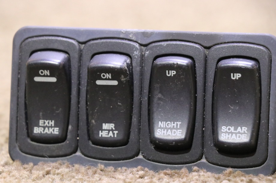 USED MOTORHOME EXH / MIRR / SHADE / SHADE 4 DASH SWITCH PANEL FOR SALE RV Components 