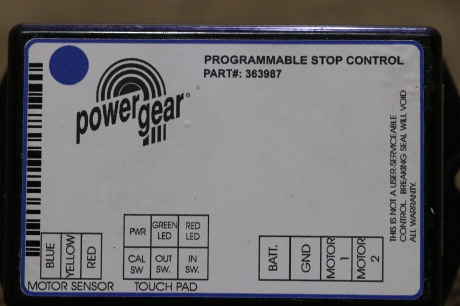 USED MOTORHOME POWER GEAR 363987 PROGRAMMABLE STOP CONTROL FOR SALE RV Components 