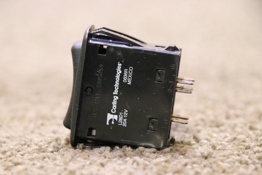 USED MOTORHOME BLACK L28D1 ROCKER DASH SWITCH FOR SALE RV Components 