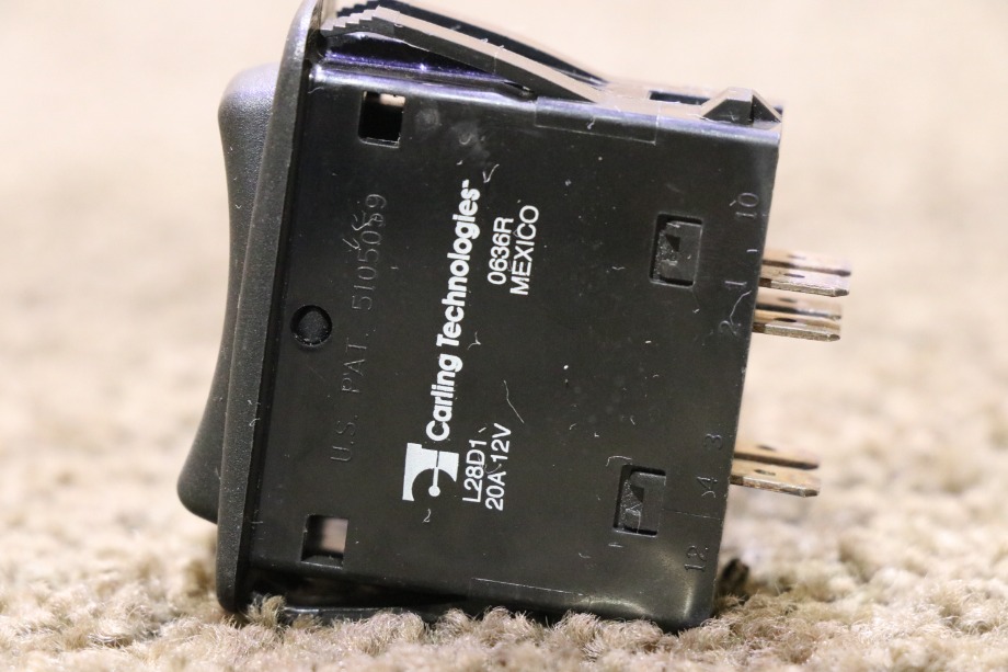 USED MOTORHOME BLACK L28D1 ROCKER DASH SWITCH FOR SALE RV Components 