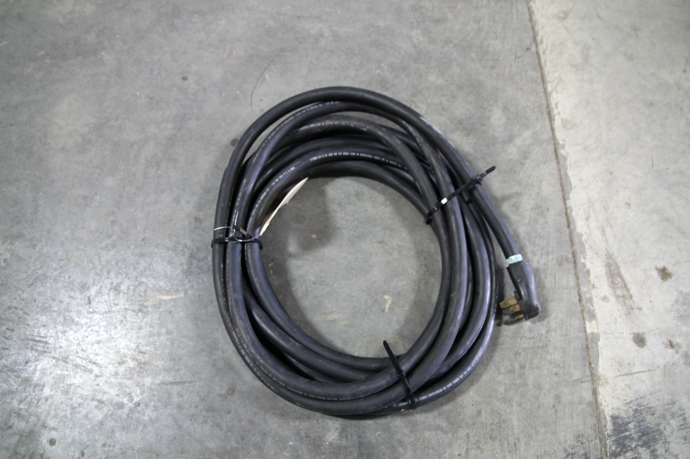 USED RV/MOTORHOME 40 FT. BLACK POWER CORD WITH MALE END ONLY RV Accessories 