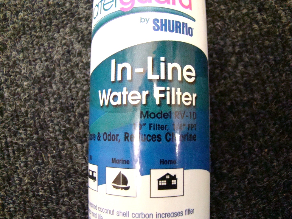 NEW RV/MOTRHOME WATER GUARD BY: SHURFLO IN-LINE WATER FILTER 10  RV Accessories 