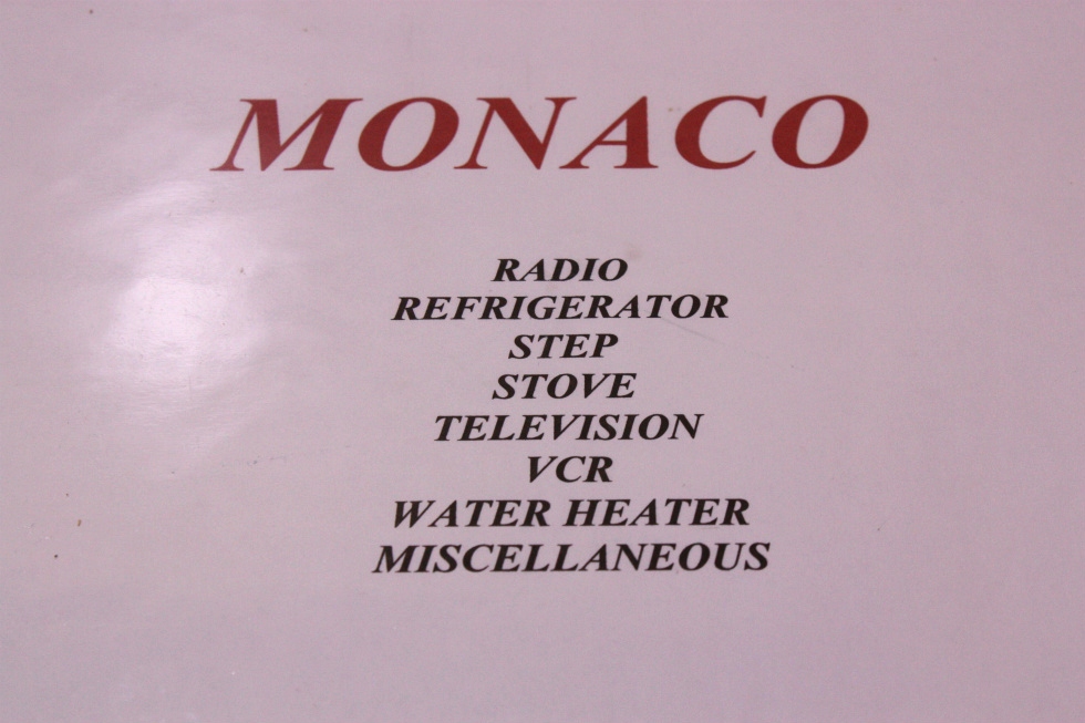 USED MONACO OWNERS MANUAL BINDER FOR SALE RV Accessories 