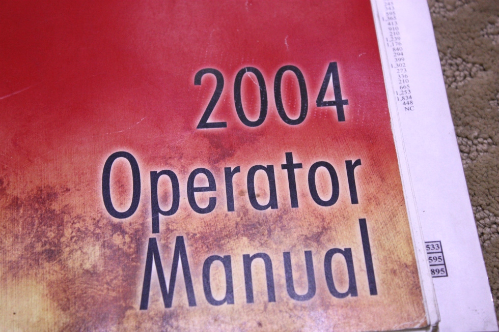 USED 2004 WINNEBAGO VECTRA OPERATORS MANUAL FOR SALE RV Accessories 