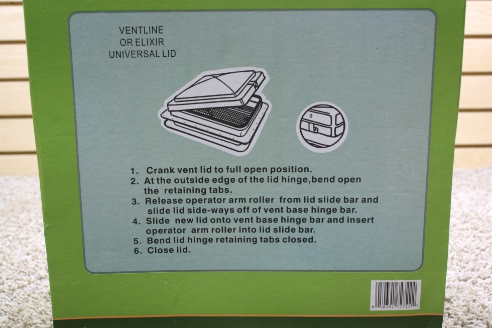 VENTLINE OR ELIXIR UNIVERSAL LID - SMOKE VENT COVER - FOR SALE RV Accessories 