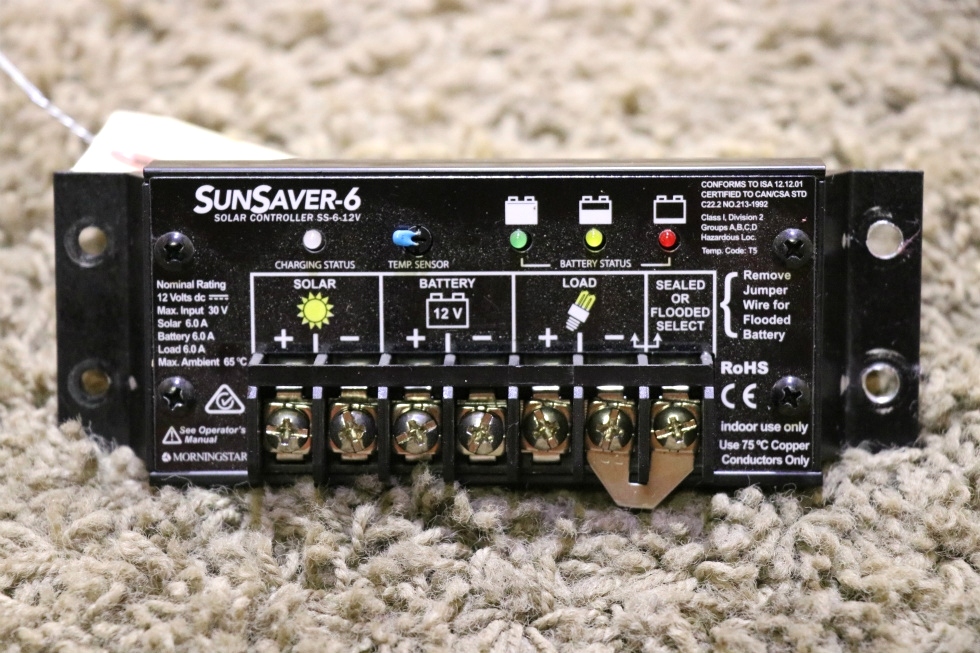 USED RV SUNSAVER-6 SOLAR CONTROLLER SS-6-12V MOTORHOME PARTS FOR SALE RV Accessories 