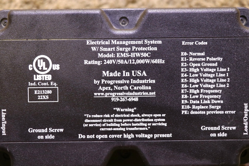USED RV EMS-HW50C ELECTRICAL MANAGEMENT SYSTEM W/ SMART SURGE PROTECTION MOTORHOME PARTS FOR SALE RV Accessories 