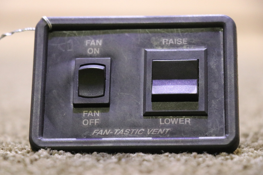 USED BLACK FAN-TASTIC VENT SWITCH PANEL RV/MOTORHOME PARTS FOR SALE RV Accessories 