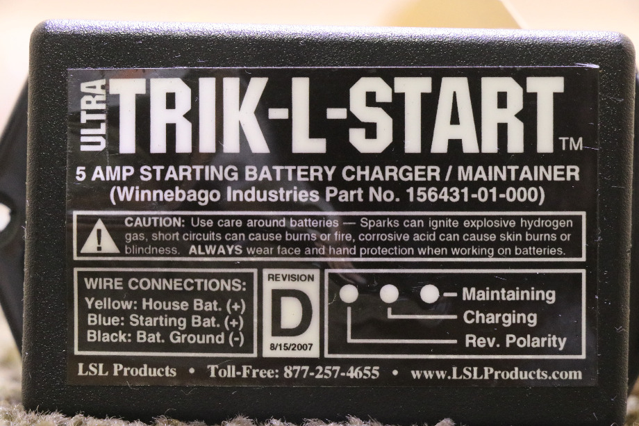 USED RV/MOTORHOME 156431-01-000 ULTRA TRIK-L-START BATTERY CHARGER / MAINTAINER FOR SALE RV Accessories 