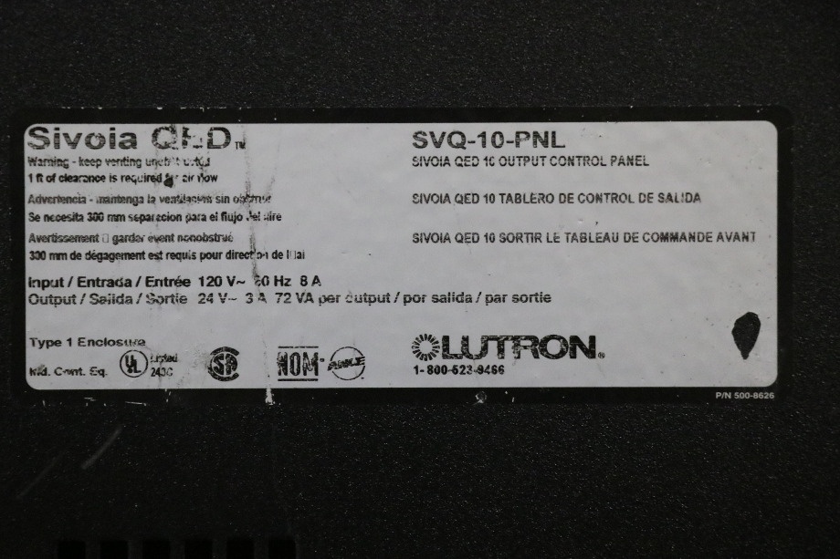 LUTRON SVQ-10-PNK SIVOIA QED 10 OUTPUT CONTROL PANEL RV PARTS FOR SALE RV Accessories 
